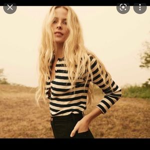 Doen Paola tee, navy stripe. Light wear.